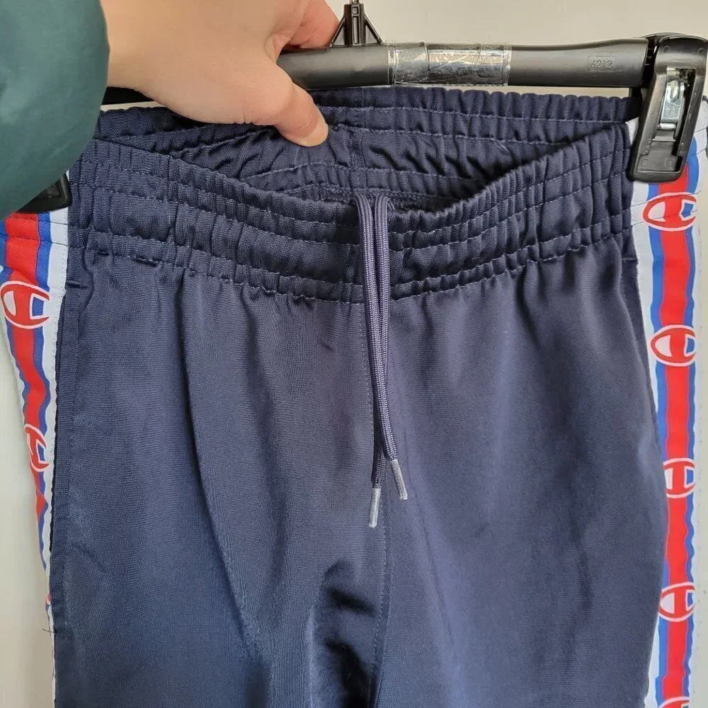 Champion Men's Vintage Striped Drawstring Pull On Jogger Sweatpants Blue Size XS